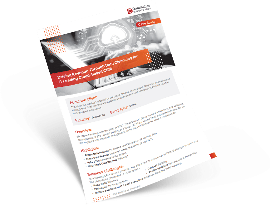 Case Study - Driving Revenue Through Data Cleansing for A Leading Cloud-Based CRM