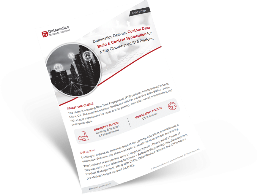 Case Study - Datamatics Delivers Custom Data Build & Content Syndication for a Top Cloud-based RTE Platform