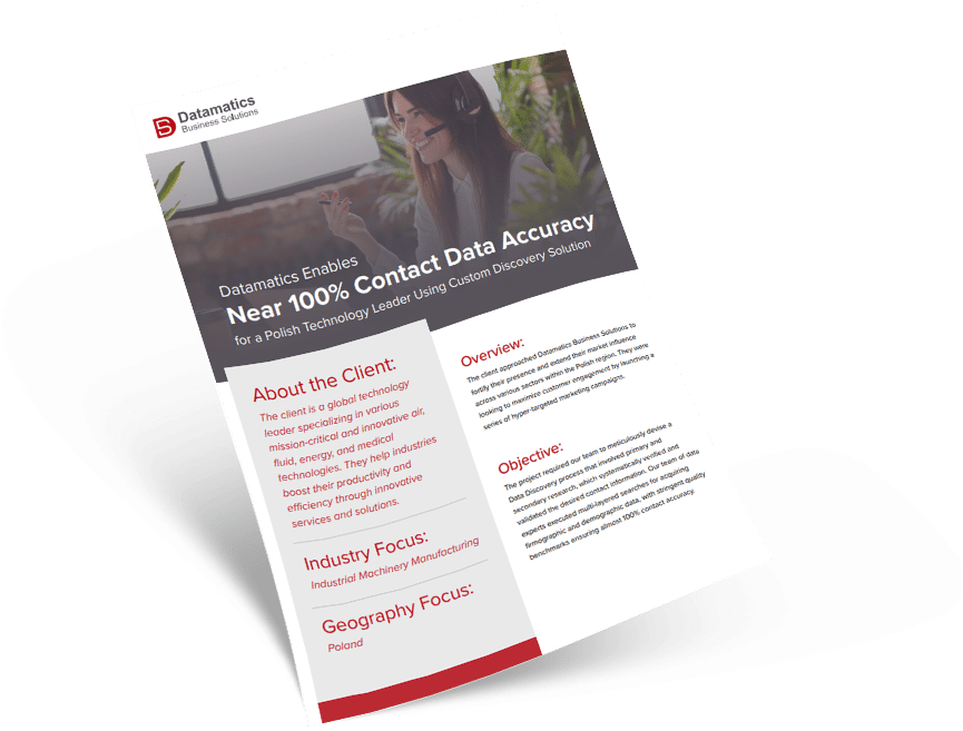 Case Study - Datamatics Business Solutions Enables near 100% Contact Accuracy